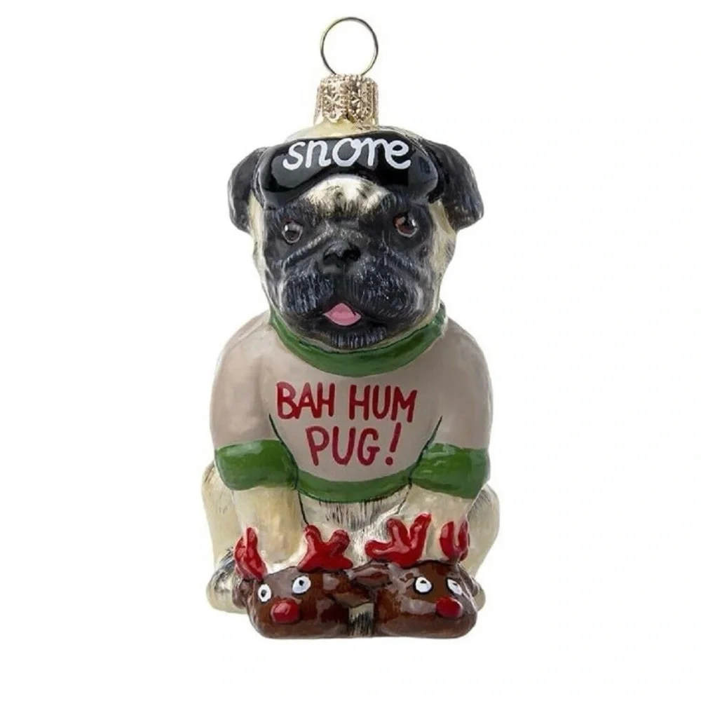 Joy to the World Bah Hum Pug Collectibles Ornament. Brand New In Box. - Picture 2 of 12